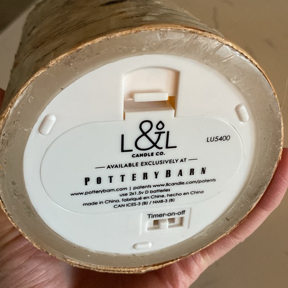 POTTERY BARN Birch Flameless Flickering candle 4 X 4.5” new w/out box - Picture 7 of 12